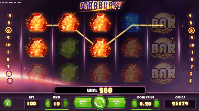 Игровой интерфейс Starburst 10